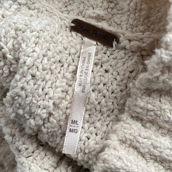 Free People Spin Around Poncho Top in an off-white cream color - Picture 6 of 10